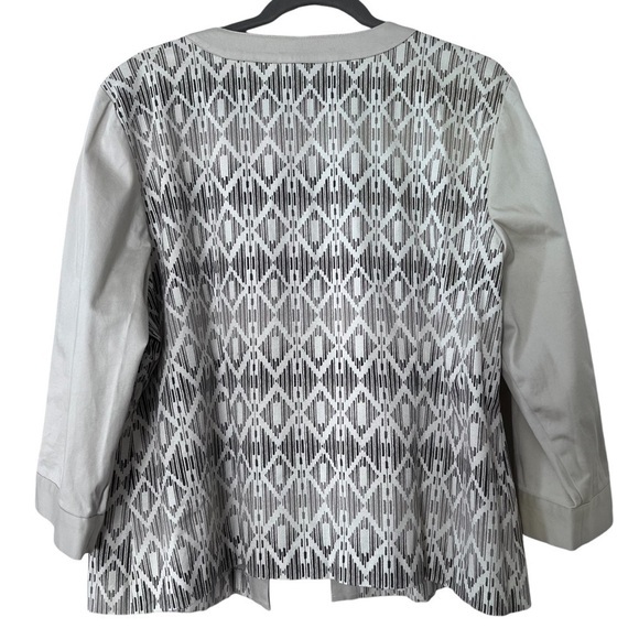 Chicos Cotton Stretch Blazer in Tan and Gray size XL - Picture 2 of 13